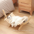 Wooden Plush Print Pet Furniture Cat Swing Bed